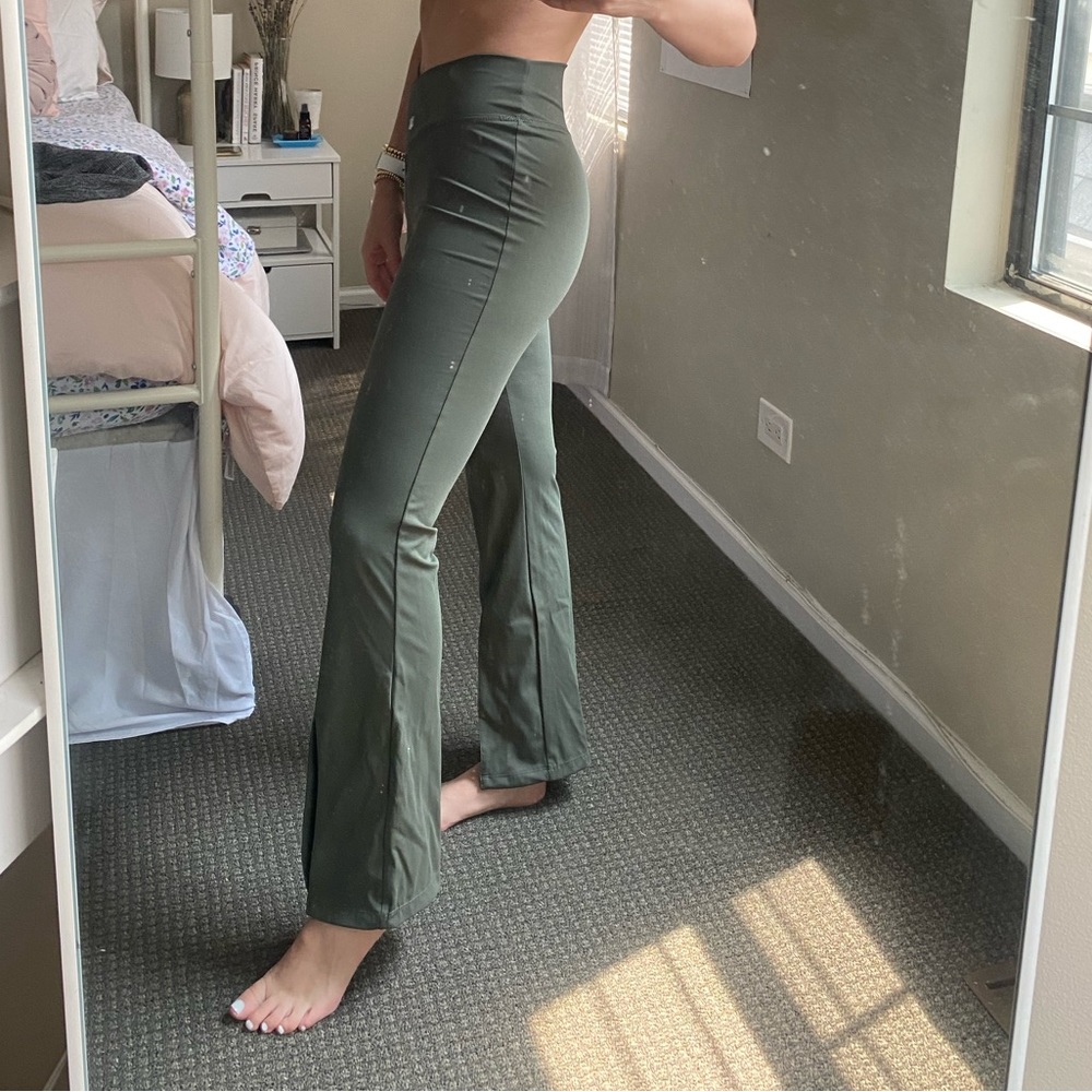 Army Green Flare Leggings